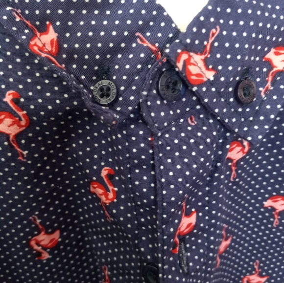 Men's Molokai Short-Sleeved Button Down Casual Blue and Pink Size L - Picture 3 of 4